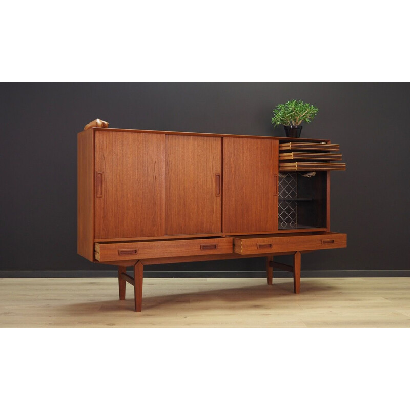 Buffet haut vintage danois vintage en teck par Vemb Mobelfabrik, 1960