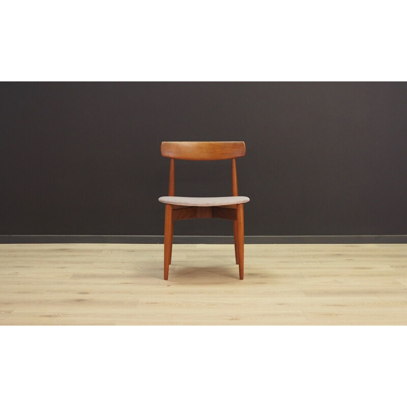 Set of 4 grey chairs in teak by Henry Walter Klein