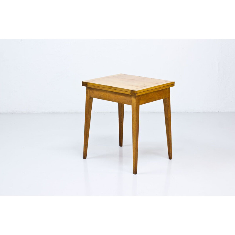 Vintage small French Desk in beech, 1950s