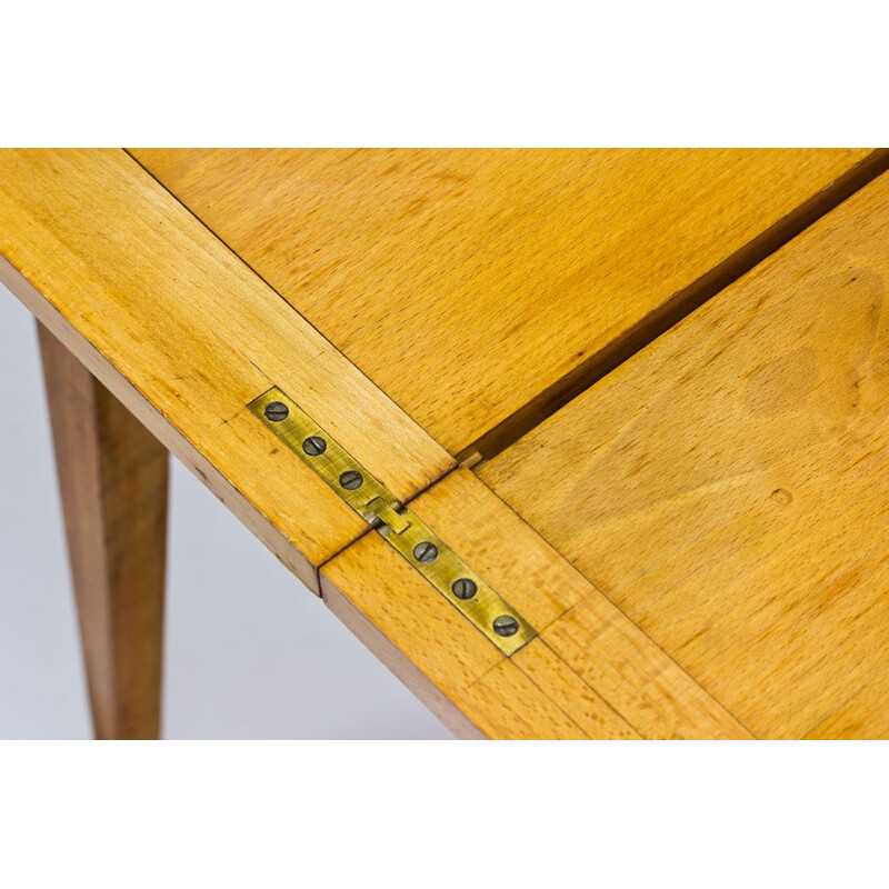 Vintage small French Desk in beech, 1950s