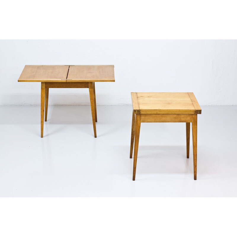 Vintage small French Desk in beech, 1950s