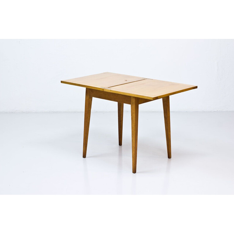 Vintage small French Desk in beech, 1950s