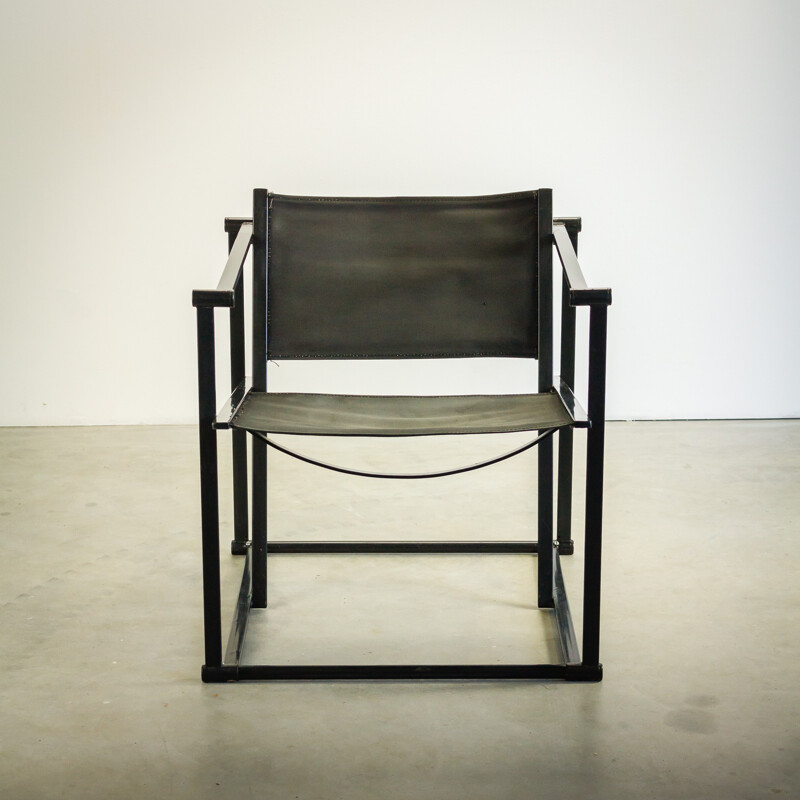 Pair of FM60 black cube Pastoe chairs, Radboud VAN BEEKUM - 1980s