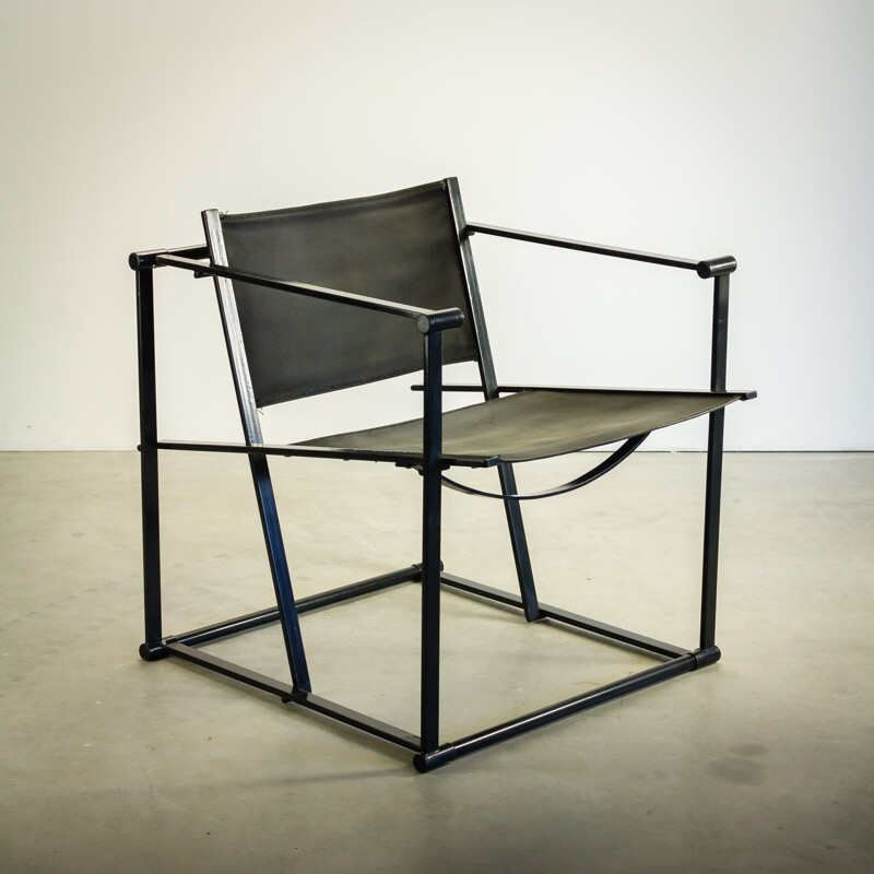 Pair of FM60 black cube Pastoe chairs, Radboud VAN BEEKUM - 1980s