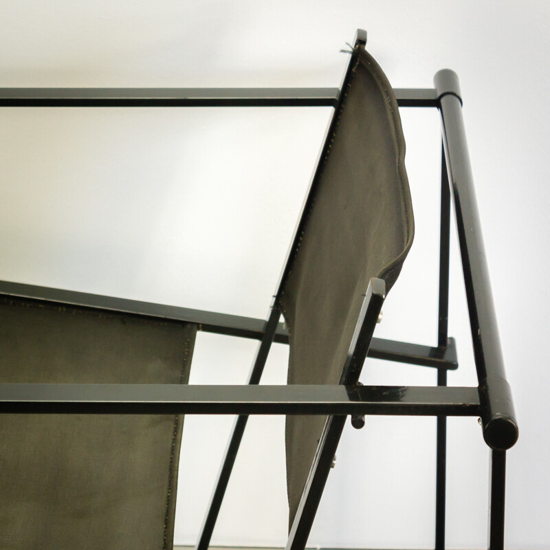 Paire de fauteuils Pastoe en métal et toile noire, Radboud VAN BEEKUM - 1980