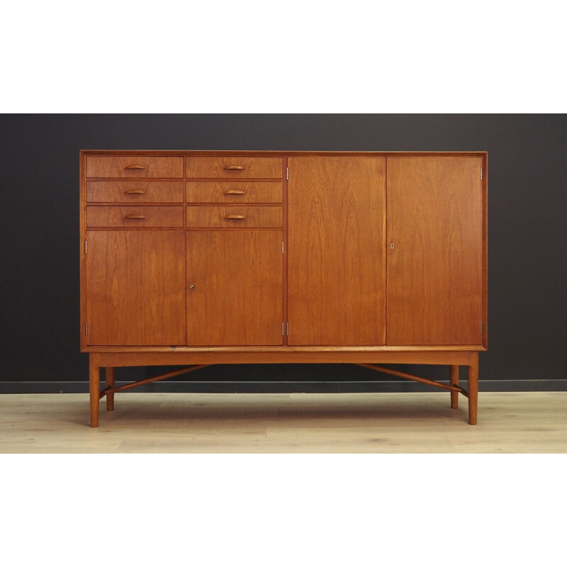 Vintage highboard with drawers in teak, Danish design, 1960-1970