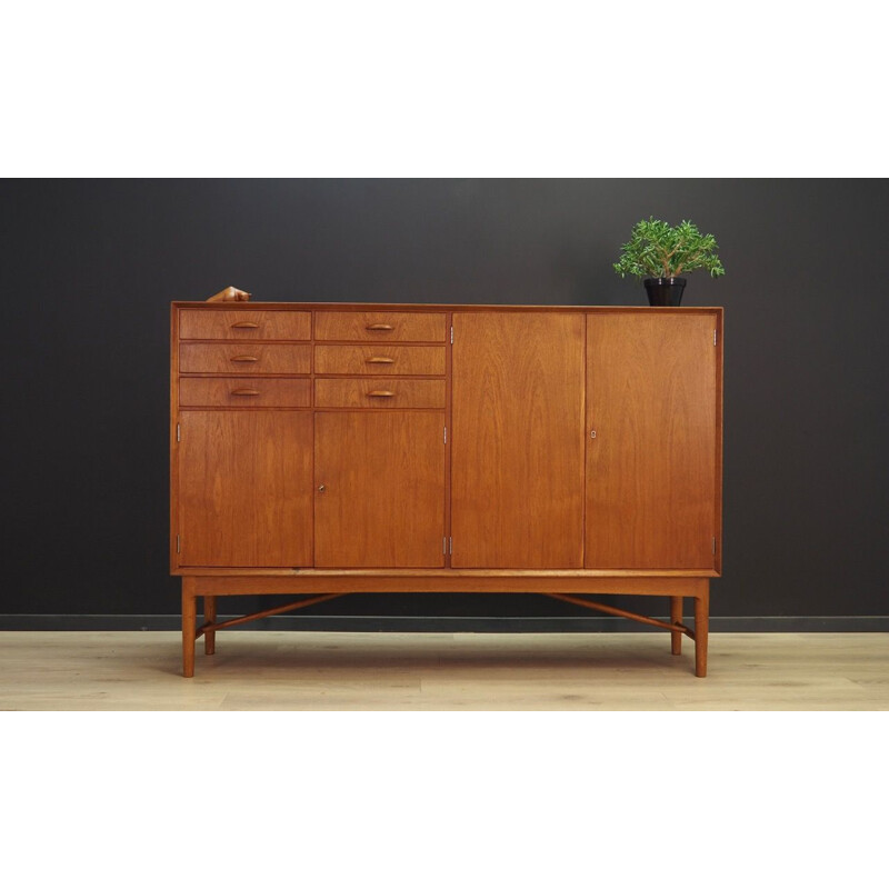 Vintage highboard with drawers in teak, Danish design, 1960-1970