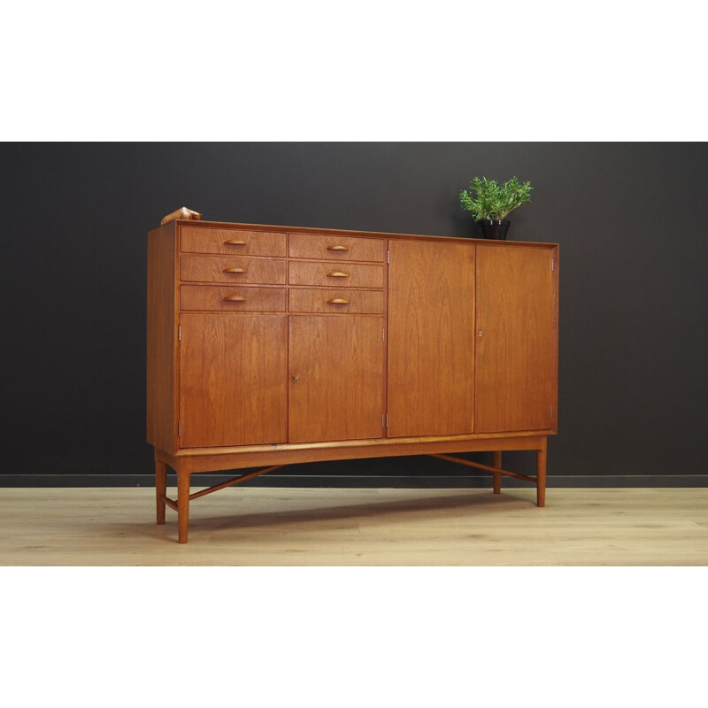 Vintage highboard with drawers in teak, Danish design, 1960-1970