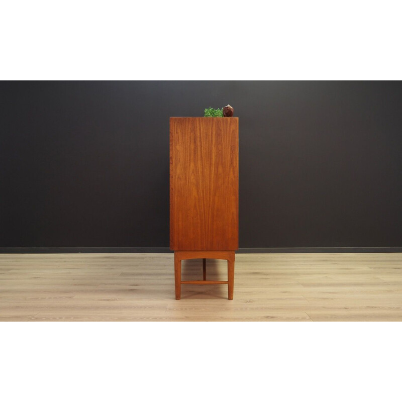 Buffet haut vintage avec tiroirs en teck, design danois, 1960-1970