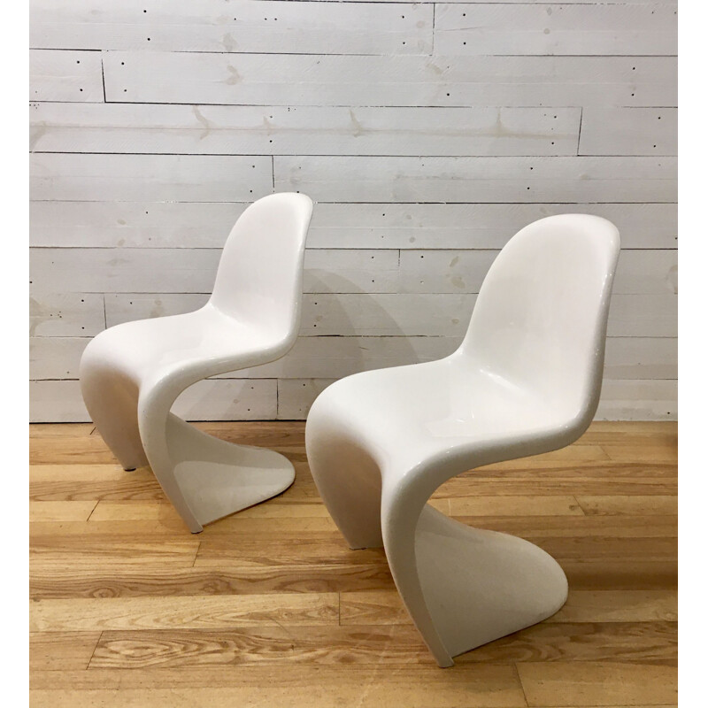 Pair of vintage S chairs by Verner Panton for Herman Miller Fehlbaum 1971