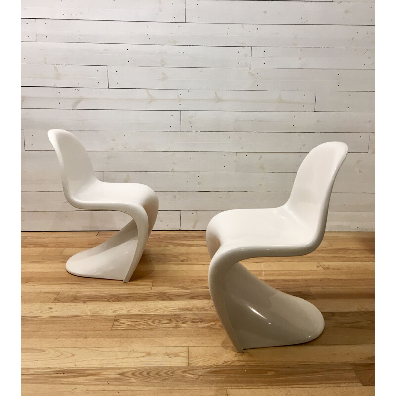 Pair of vintage S chairs by Verner Panton for Herman Miller Fehlbaum 1971
