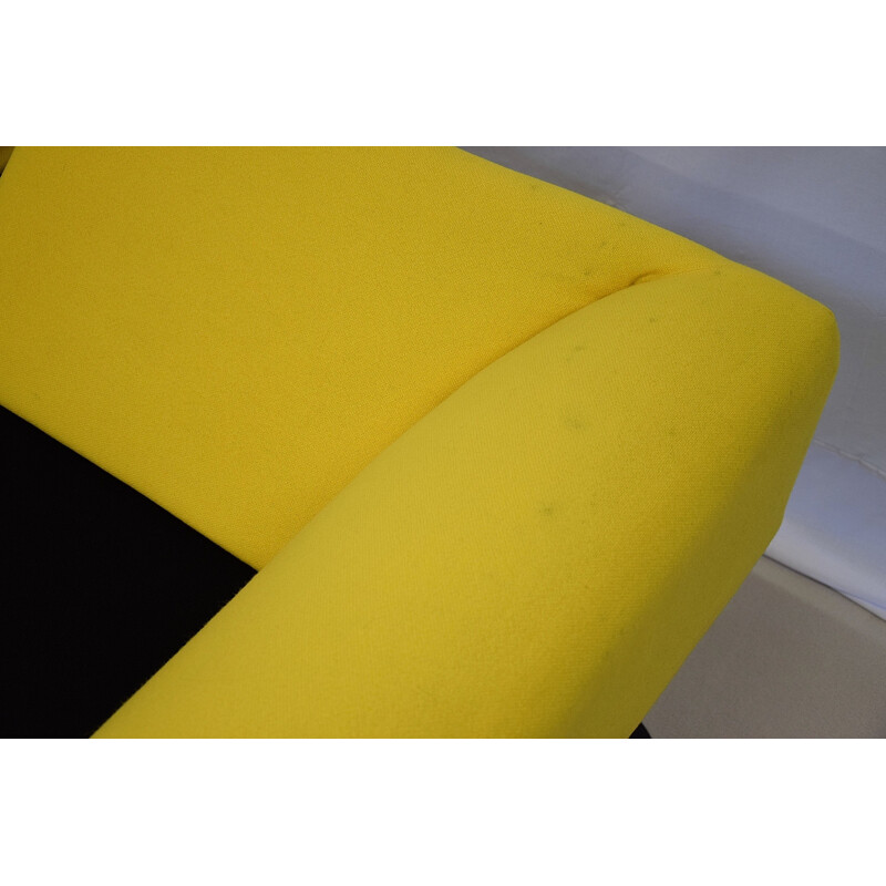 Canapé vintage Artifort noir et jaune