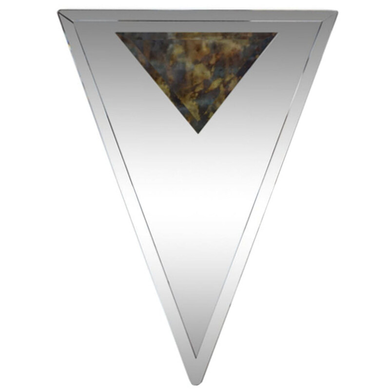 Vintage Art Deco bevelled and triangular mirror 