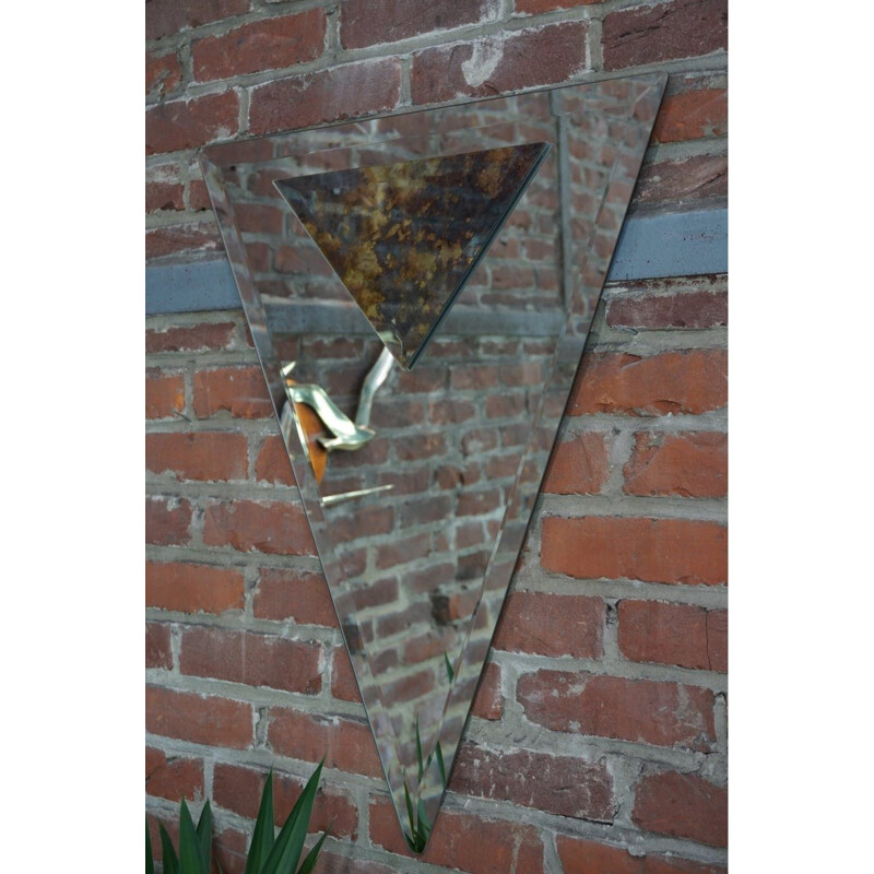 Vintage Art Deco bevelled and triangular mirror 