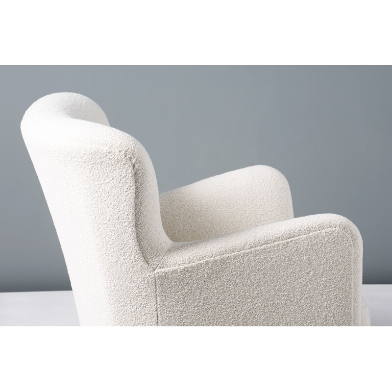 Vintage wool bouclé armchair by Fritz Hansen, Denmark, 1950s