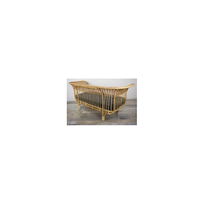 Vintage rattan sofa by Franco Albini