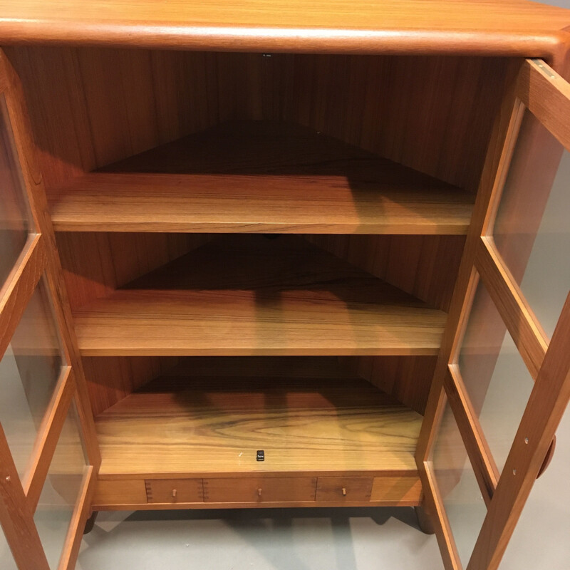 Vintage Scandinavian teak corner chest of drawers