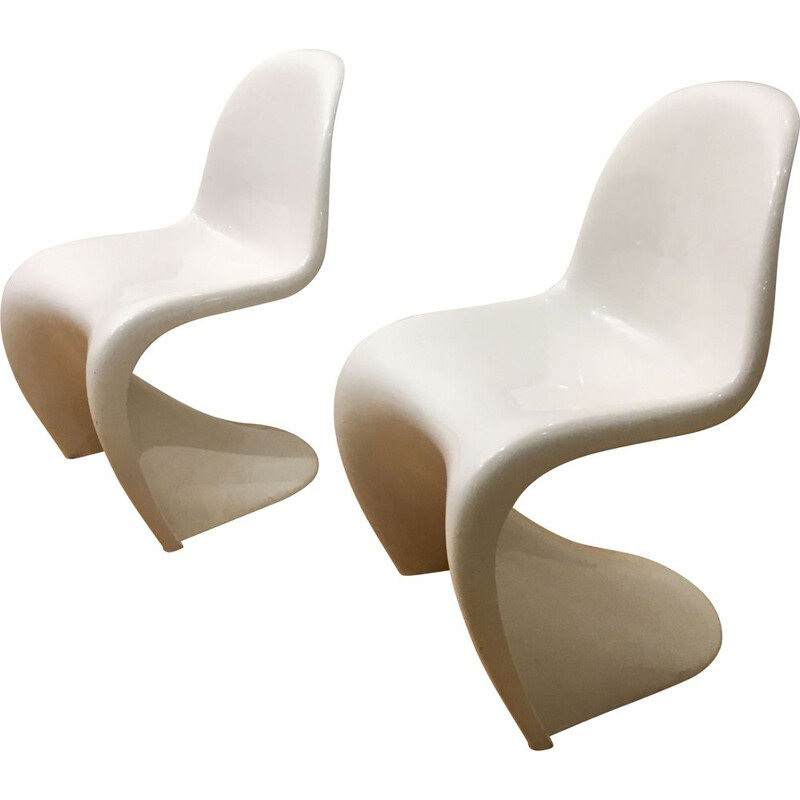 Pair of vintage S chairs by Verner Panton for Herman Miller Fehlbaum 1971