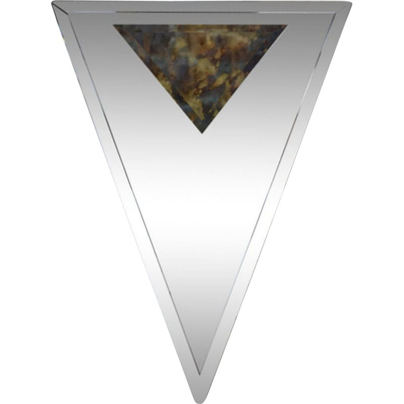 Vintage Art Deco bevelled and triangular mirror 