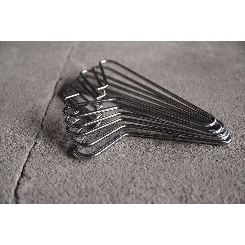 Set of 6 Vintage Chrome-plated Brass Clothes Hangers by Carl Auböck, Austria, 1970