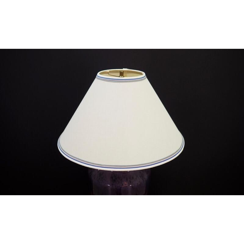 Vintage purple table lamp in ceramic, 1960