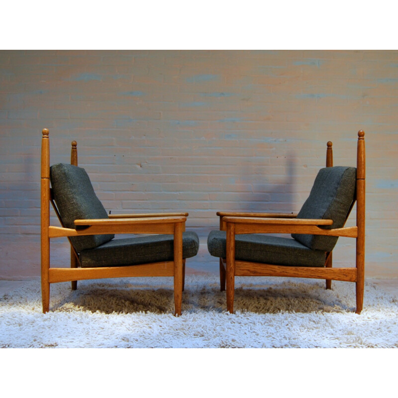 Pair of armchairs "king flesh" - 1950s 