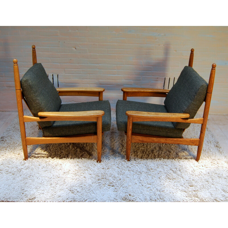 Pair of armchairs "king flesh" - 1950s 