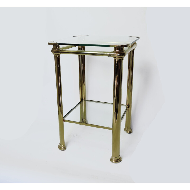 Table d'appoint italienne vintage en laiton par Mara, 1970