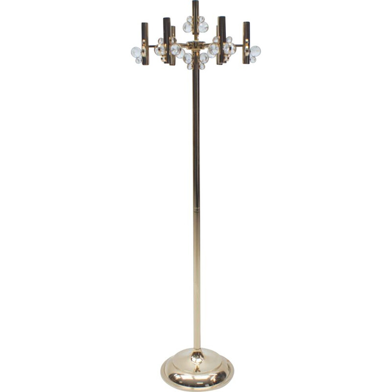 Vintage gold floor lamp by Palwa, 1970