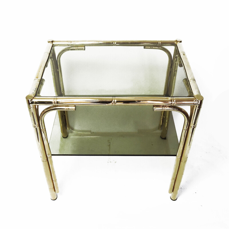 Vintage Faux Bamboo Brass Coffee table, 1970s