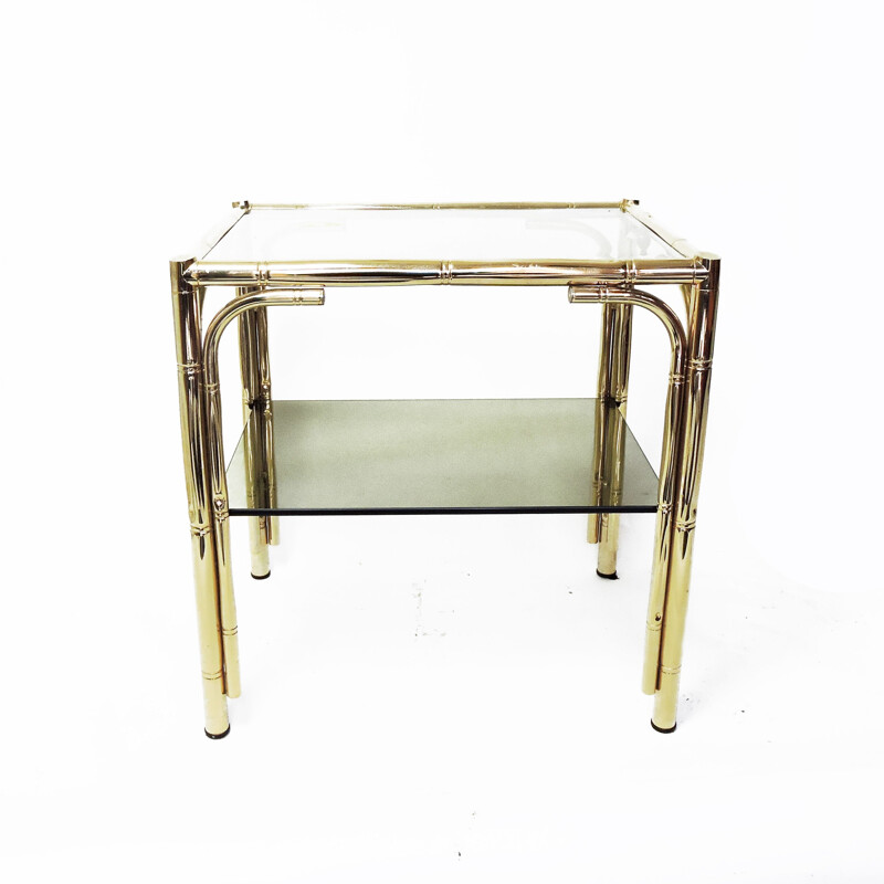 Vintage Faux Bamboo Brass Coffee table, 1970s