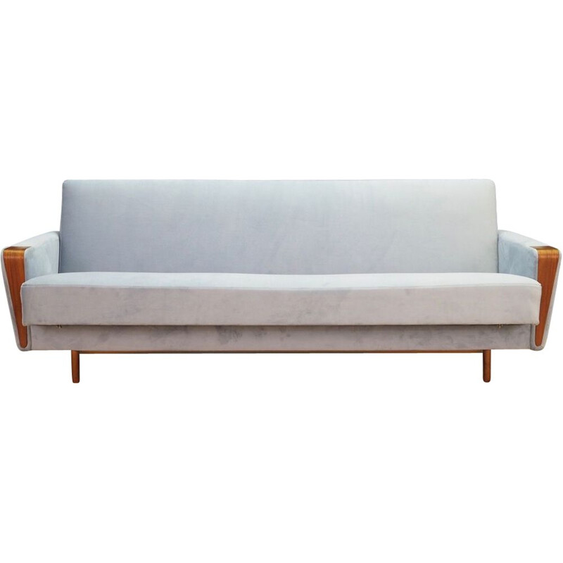 Vintage Danish sofa in light blue velvet