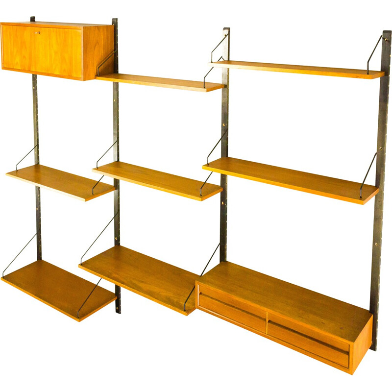 Teak and metal Royal System wall unit, Poul CADOVIUS - 1960