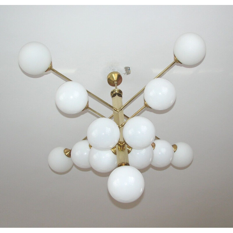 Vintage brass chandelier, 1970