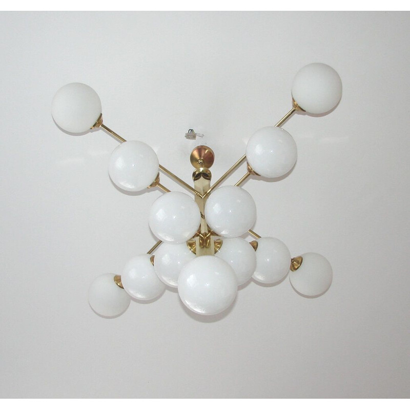 Vintage brass chandelier, 1970