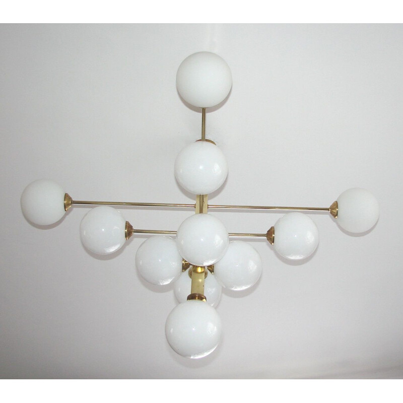 Vintage brass chandelier, 1970