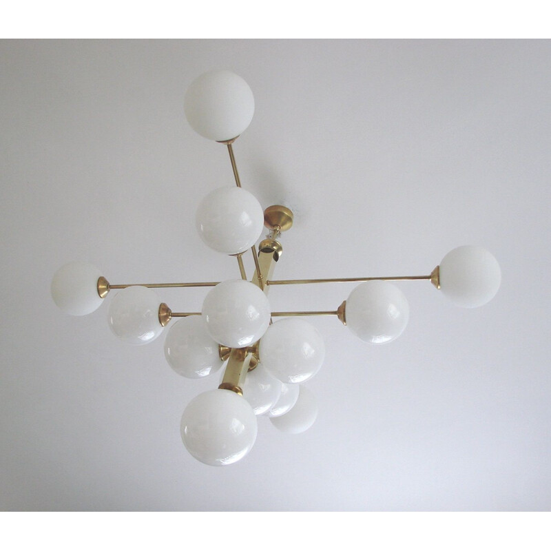 Vintage brass chandelier, 1970