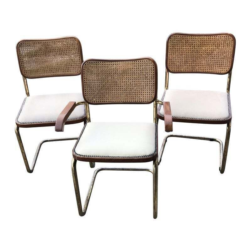 Set of 3 vintage Cesca chairs by Marcel Breuer, Italy, 1970