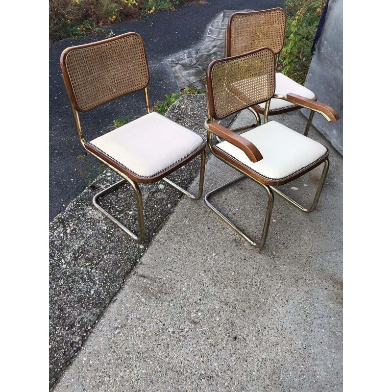 Set of 3 vintage Cesca chairs by Marcel Breuer, Italy, 1970