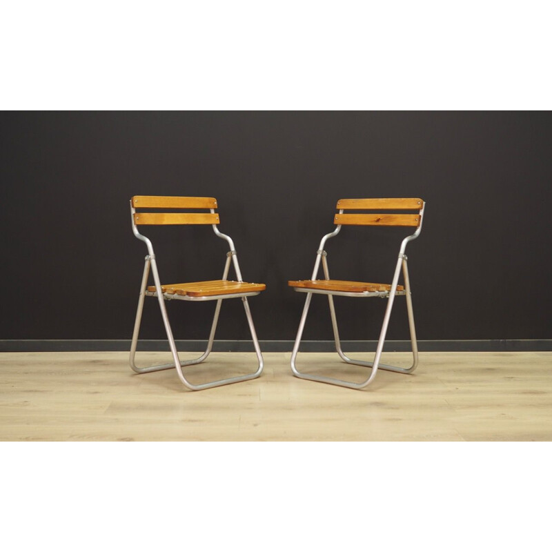 Pair of vintage chairs in metal, Danish design