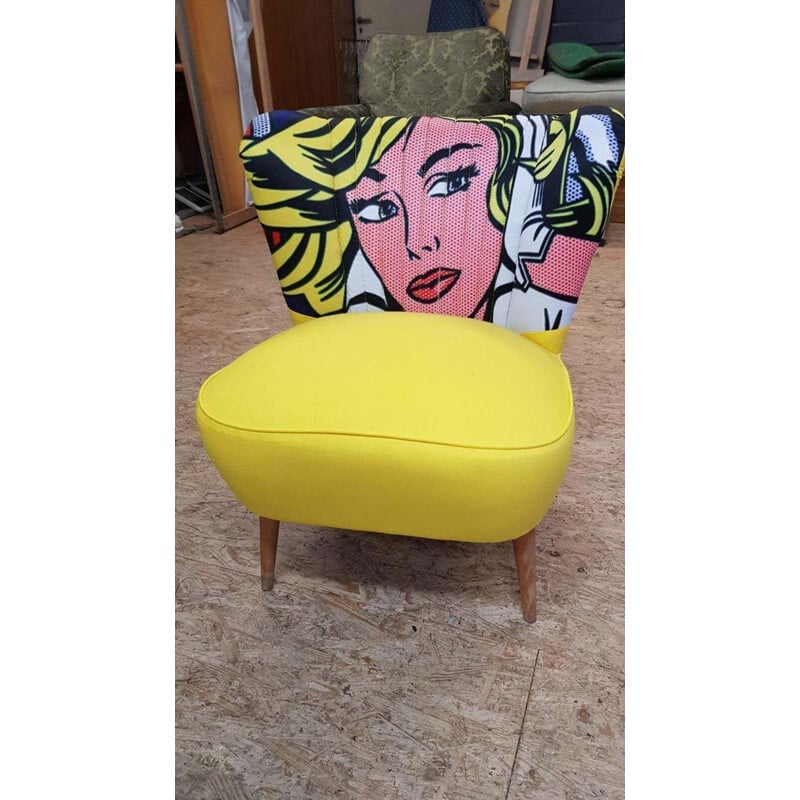 Vintage Cocktail Chair With Marilyn Monroe Photo 1950