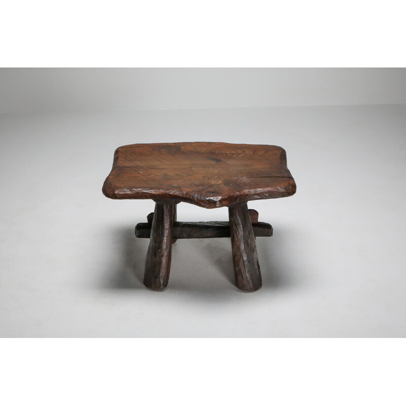 Vintage Rustic Side Table in Pine 1950