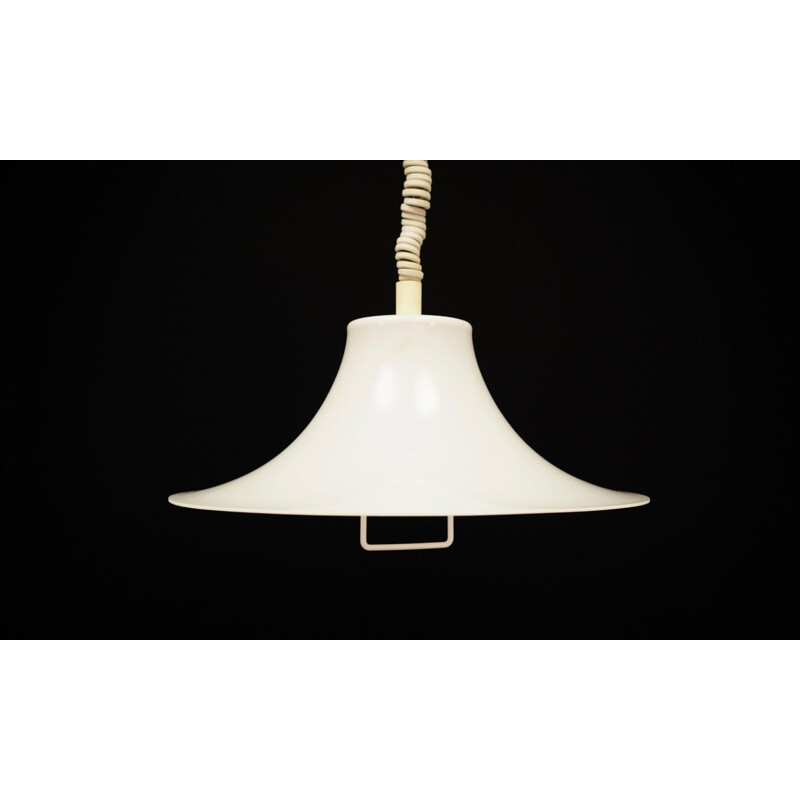 Vintage danish chandelier for Fog & Morup in white plastic 1970