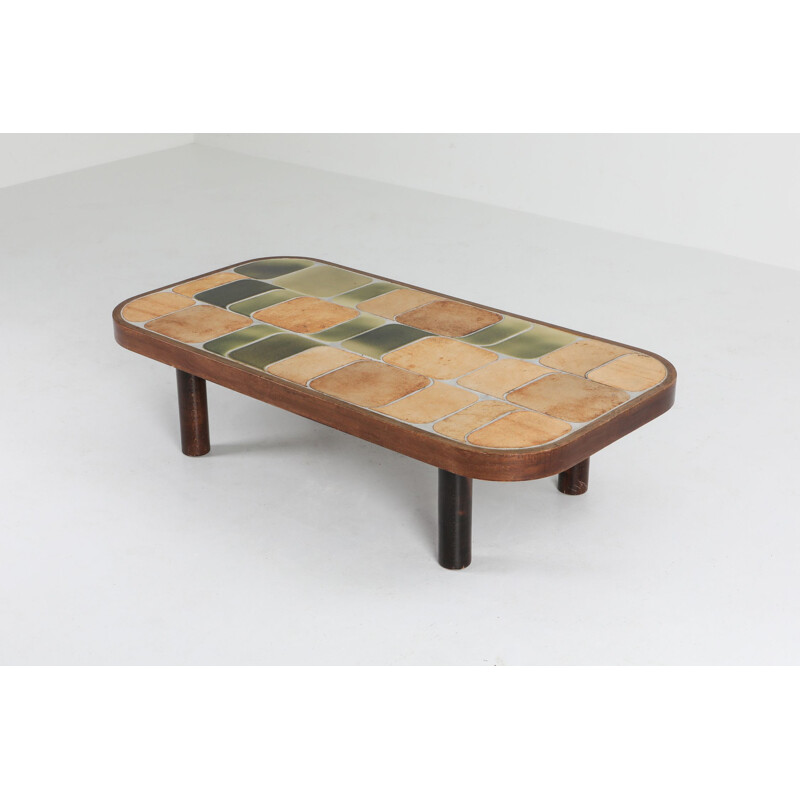 Table basse vintage en céramique "Shogun" de Roger Capron - 1960