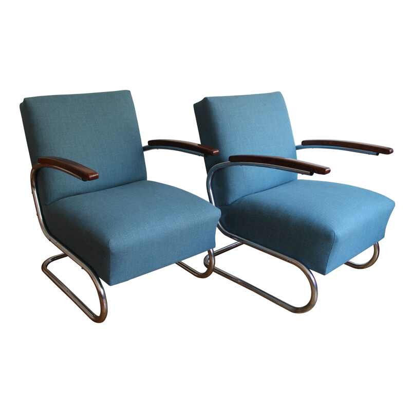 Vintage Lounge Chairs with Coffee Table Set by Walter Schneider and Paul Hahn 1930