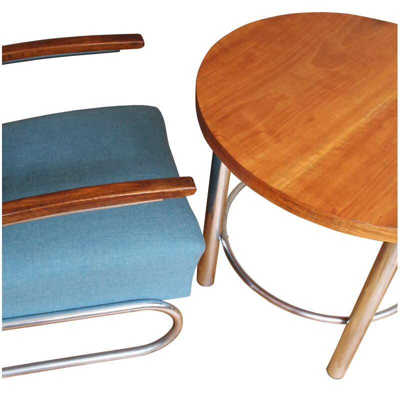 Vintage Lounge Chairs with Coffee Table Set by Walter Schneider and Paul Hahn 1930