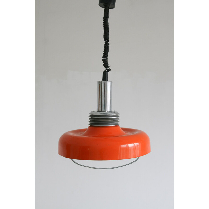 Vintage orange pendant lamp, 1970s