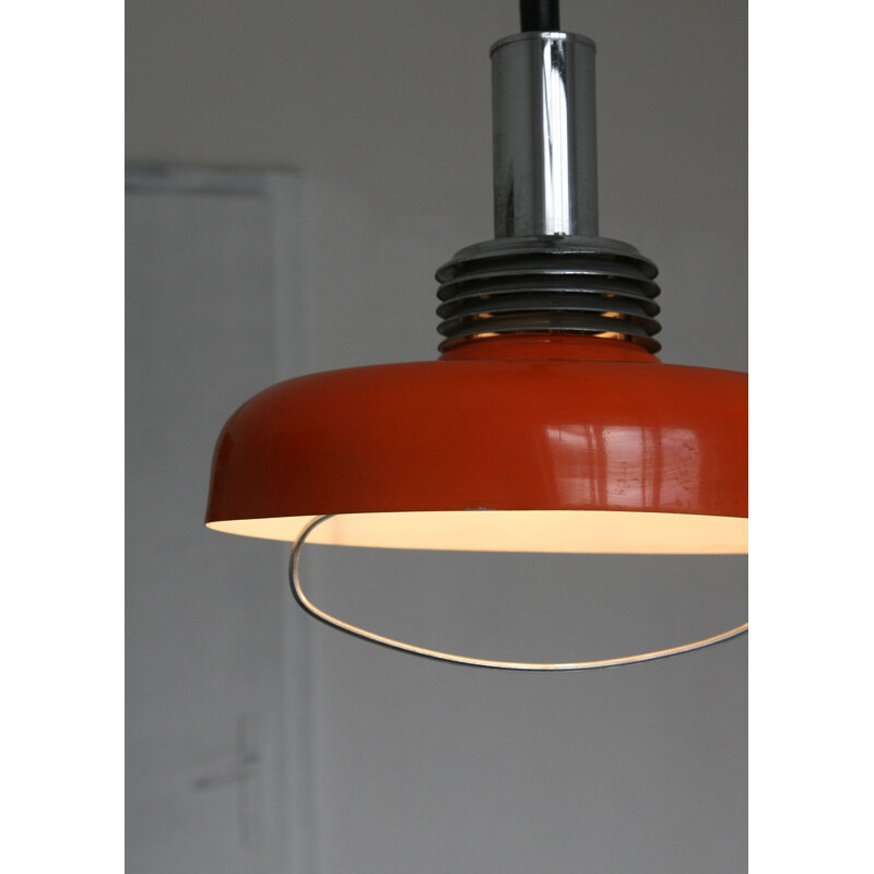 Vintage orange pendant lamp, 1970s