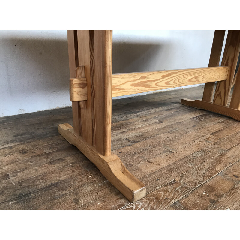 Vintage pine table and chairs set 1950-1960