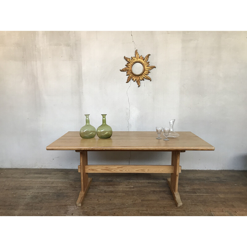 Vintage pine table and chairs set 1950-1960